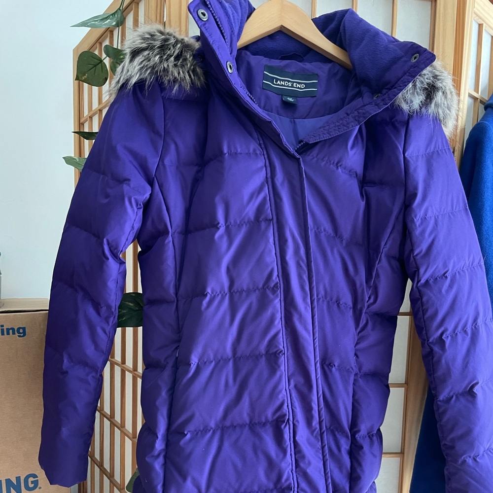 Land’s End purple parka